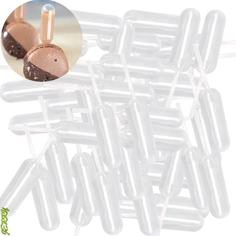 

Hot Sale 50pcs/LOT 4ml Plastic Squeeze Pipette Dropper Disposable Pipette For Strawberry Cake Ice Cream Chocolate