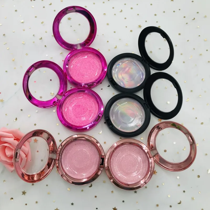 3D норковые ресницы оптом под заказ черный/розовое золото/розово красный круглый