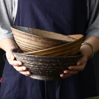 retro noodle bowl pottery ceramic bowl tableware large household bowl hat bowl