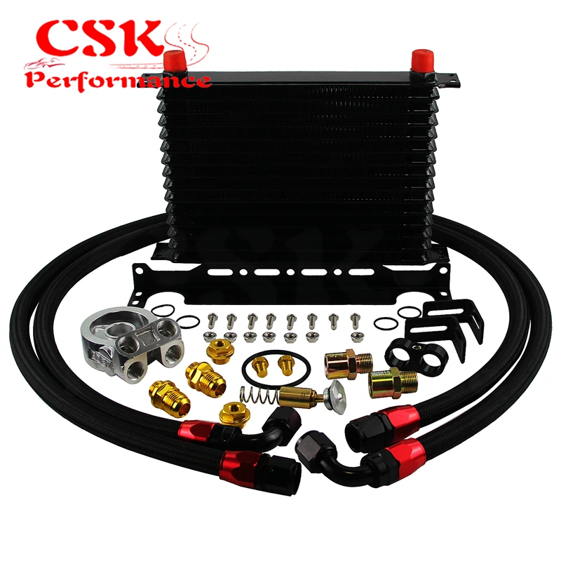 15 рядный двигатель гонки доверие масляный охладитель термостат адаптер шланг