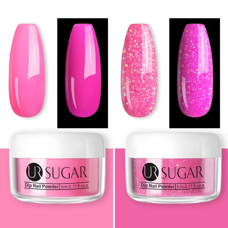 UR SUGAR Флуоресцентный порошок для ногтей с градиентом 5 мл хромированный хром без