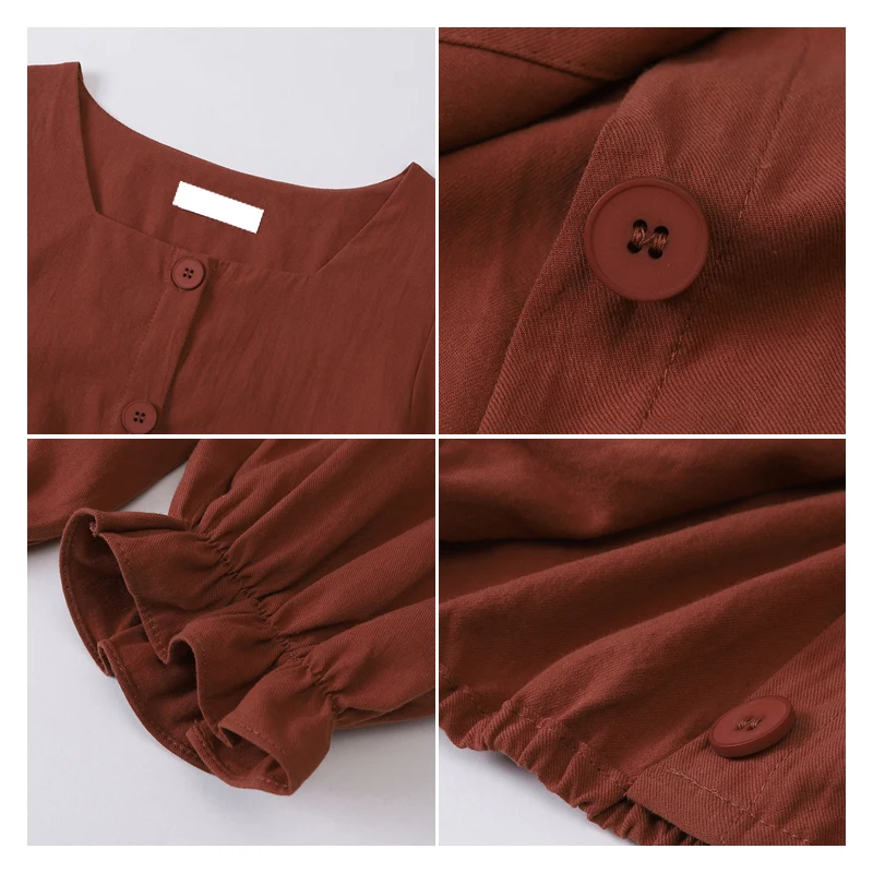 

Nbpm Spring 2021 Women's Clothing Puff Sleeve Long Sleeve Top Square Neck Shirt Blouses Women Tunic Female Blusas Mujer Blouses