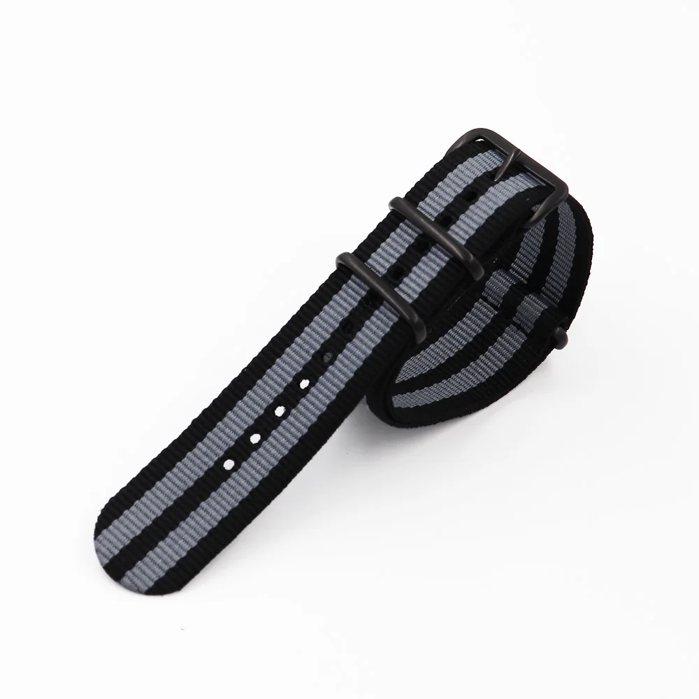 18mm 20mm 22mm Brand Sport Army nato Fabric Nylon strap accessories Bands Belt black Buckle For 007 James binding Bracelet Watch