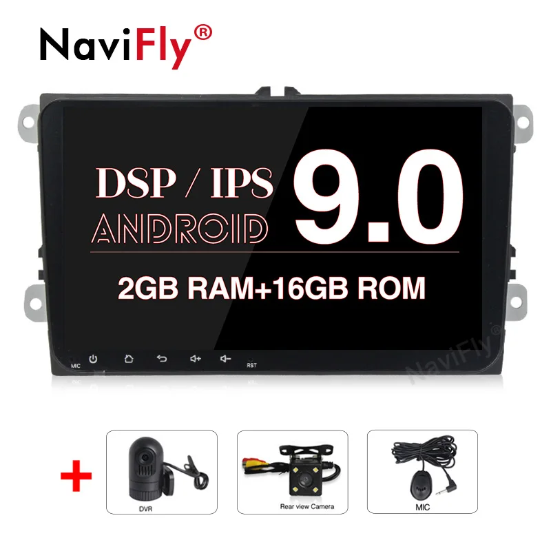 " Android 9,0 8Core ips DSP автомобильный Радио аудиоплеер для VW Polo Golf 5 6 passat b6 Tiguan; skoda роскошный rapid skoda rds gps - Цвет: 4Core 2G Camera DVR