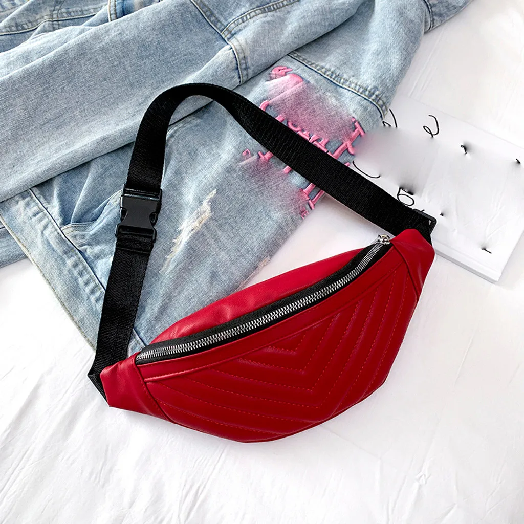 Women Striped Pockets Fashion Fanny Pack Diagonal Chest Phone Purse Travel Versatile Shoulder Bag candy color banana waist bag