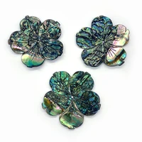 1pcs natural abalone shell bead flower shape cute pendant charms for jewelry making bulk diy necklace earring crafts wholesale