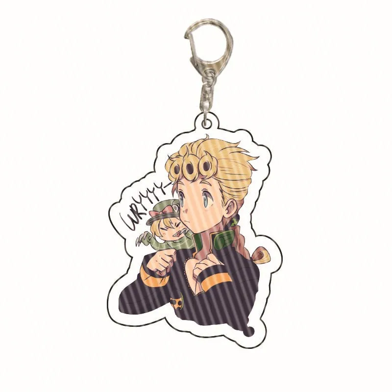 

Anime Keychains Accessories JoJo's Bizarre Adventure Women Key Chain Pendant Jewelry Creative Key Ring Chain For Pants Llaveros