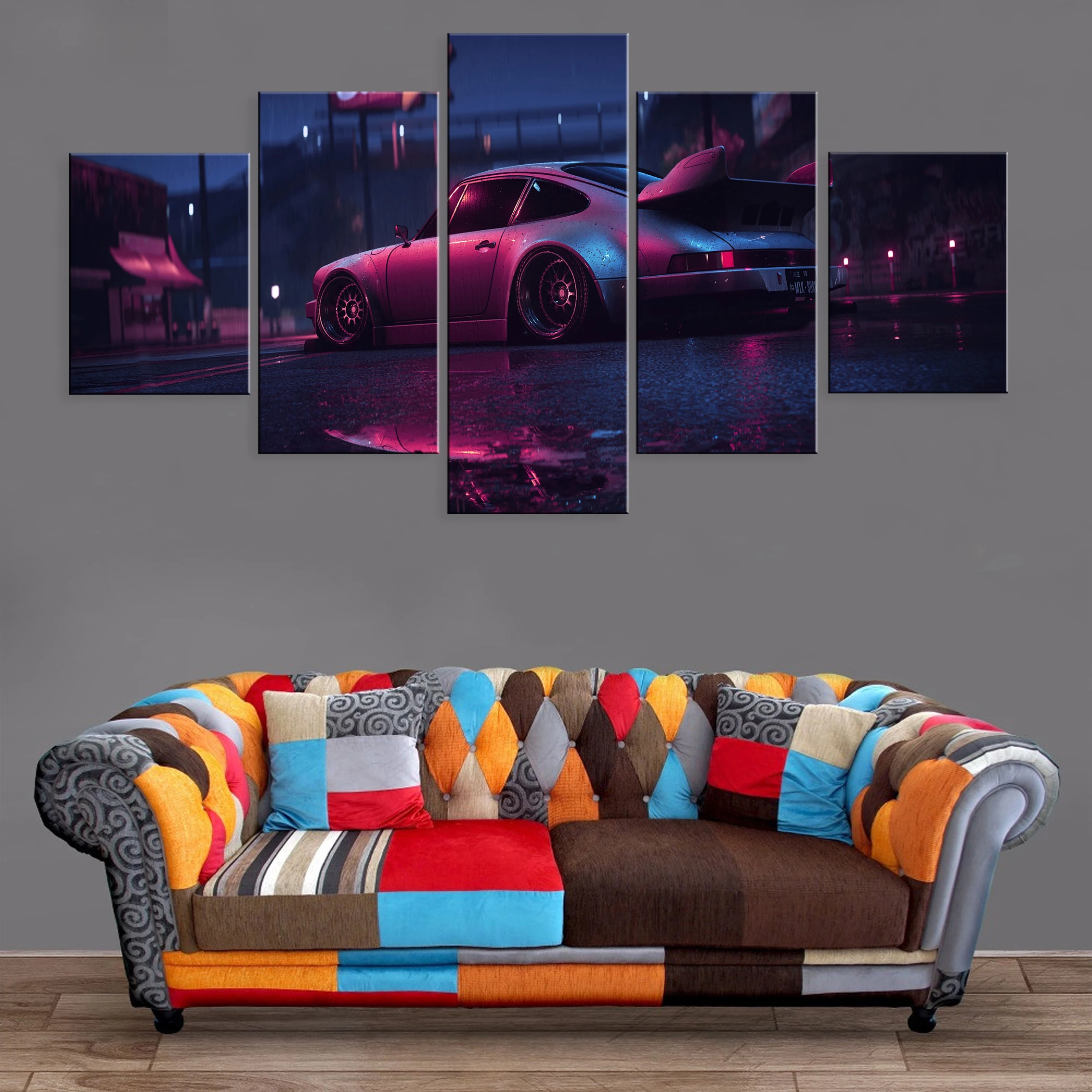 

Sports Car 5 Pieces Canvas Painting Poster Hd Oil Framework Art Modular Living Room Home Decoration Modern Wall Picture
