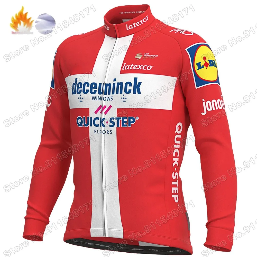 2021 зимняя велосипедная Джерси Quick Step Дания команда одежда с длинным рукавом