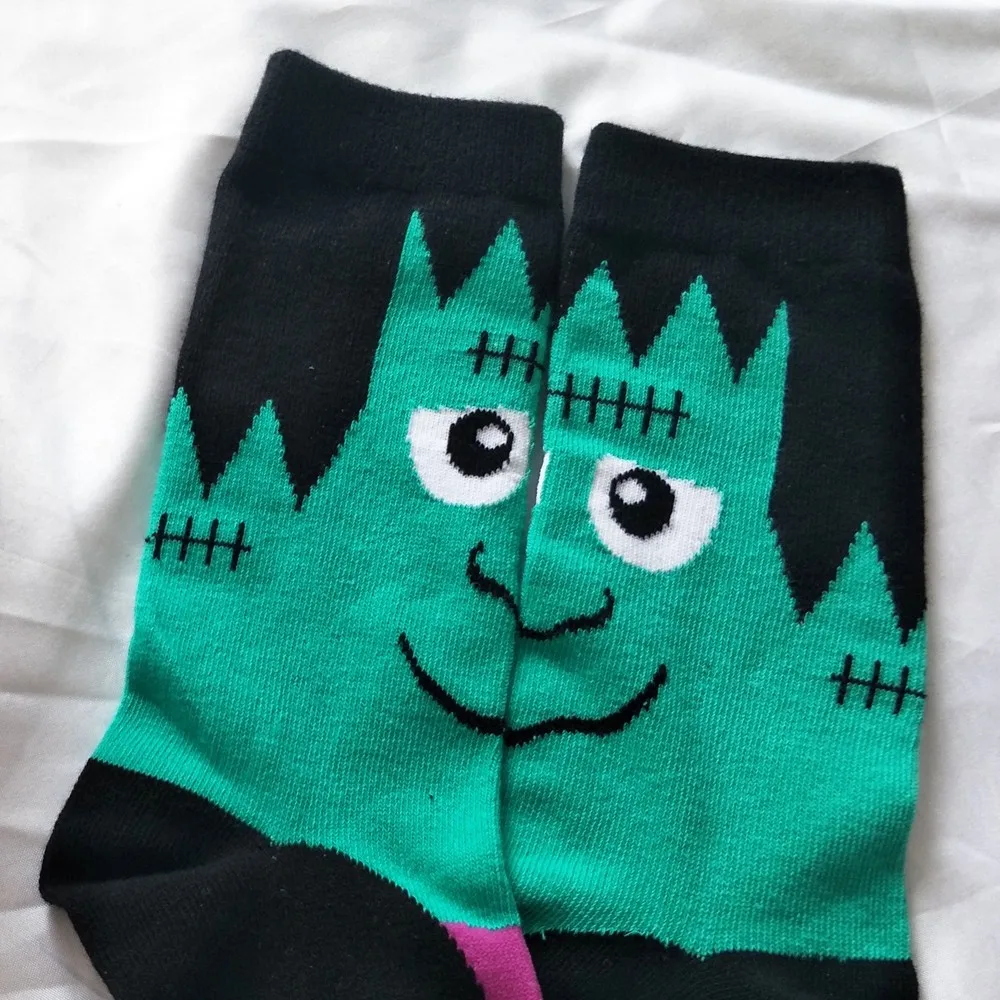 Новые носки унисекс с рисунком на Хэллоуин впитывающие пот дышащие принтом