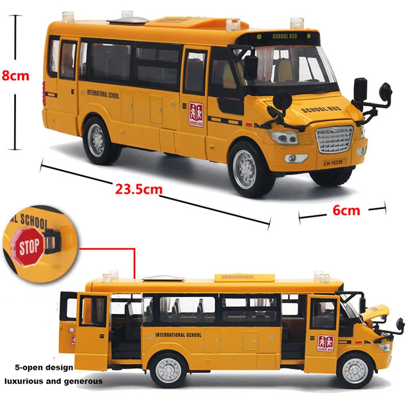 Большие размеры сплав инерционная имитация школьный автобус игрушки школьная