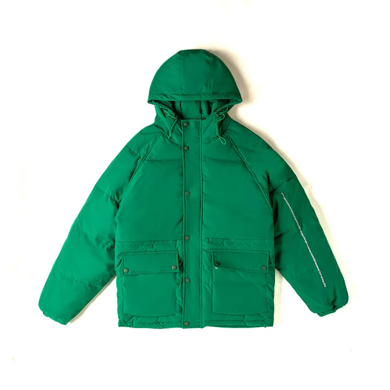 

2020 women's windcap color contrast cotton padded jacket Winter Hong Kong Style thickening loose BF thick bread jacket warm coat