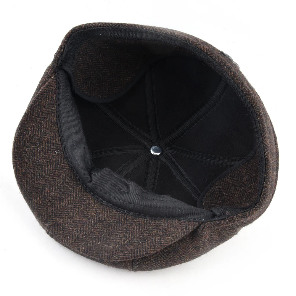 Зимние береты шапка для мужчин новые модные кепки мужской теплый берет с ушами