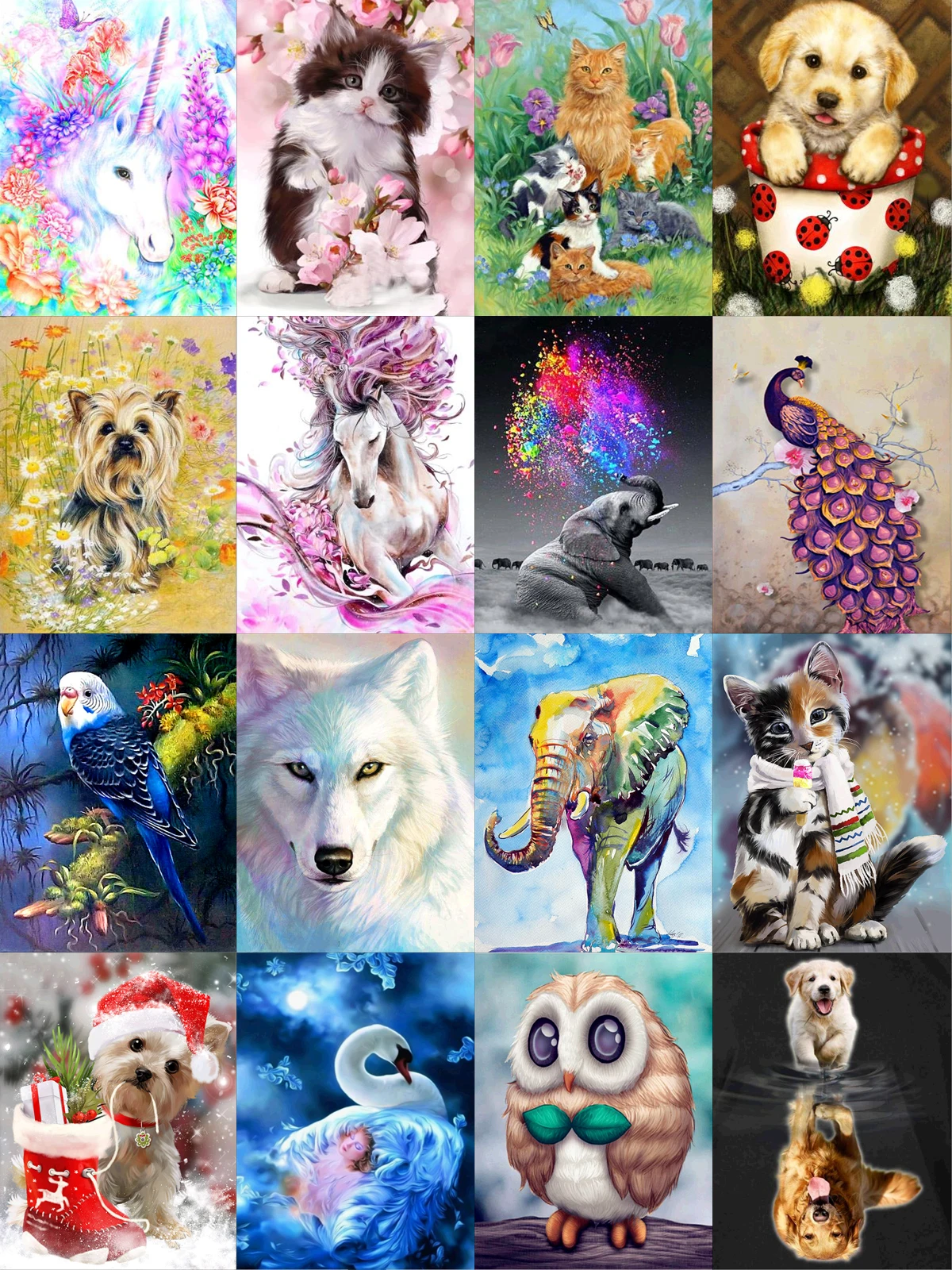 

5d Diamond Painting Diy Cartoon Animal Unicorn Imitation Cross Stitch Set Mosaic Crafts Customizable Home Decoration