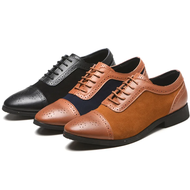 

2020 Fashion Man Formal Shoes High Quality Breathable PU Leather Personality Men Business Dress Loafers Oxford Wedding Shoes