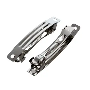 Новые 50 шт 50 мм Металлические французские заколки для волос в форме бантиков-серебро