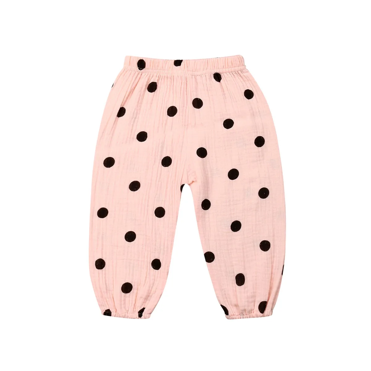 Kids Boys Girls 6M-3T Cotton Casual Trousers Toddler Leggings Harem Pants - Цвет: Pink Black