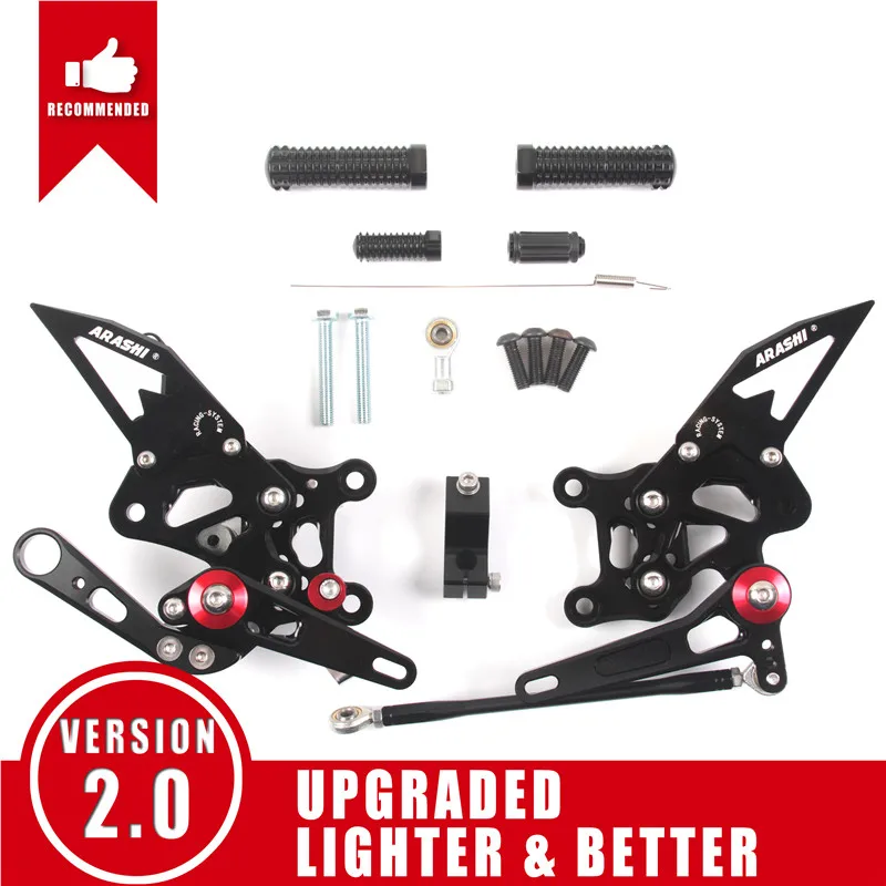 Arashi 1 Набор ЧПУ Регулируемые подножки для APRILIA RSV4 R 2009 2010 2011 2012 подножки Rider Rearset подножки RSV4 - Цвет: Black
