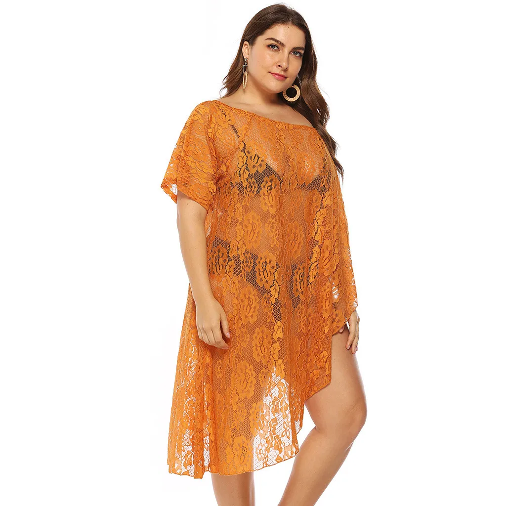Женское пляжное платье большого размера плюс с открытыми плечами Пляжное Платье