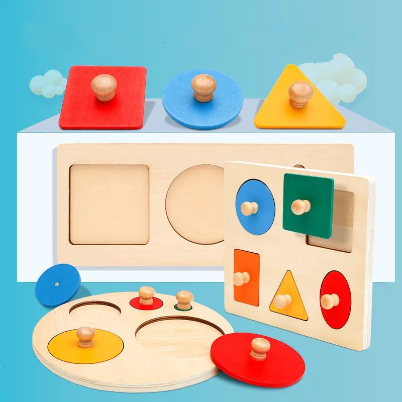 

Geometry Panel Jigsaw Puzzle Baby's Hand-eye Coordination Montessori Teaching Aids Early Education Shape Matching Hand Grab Toy