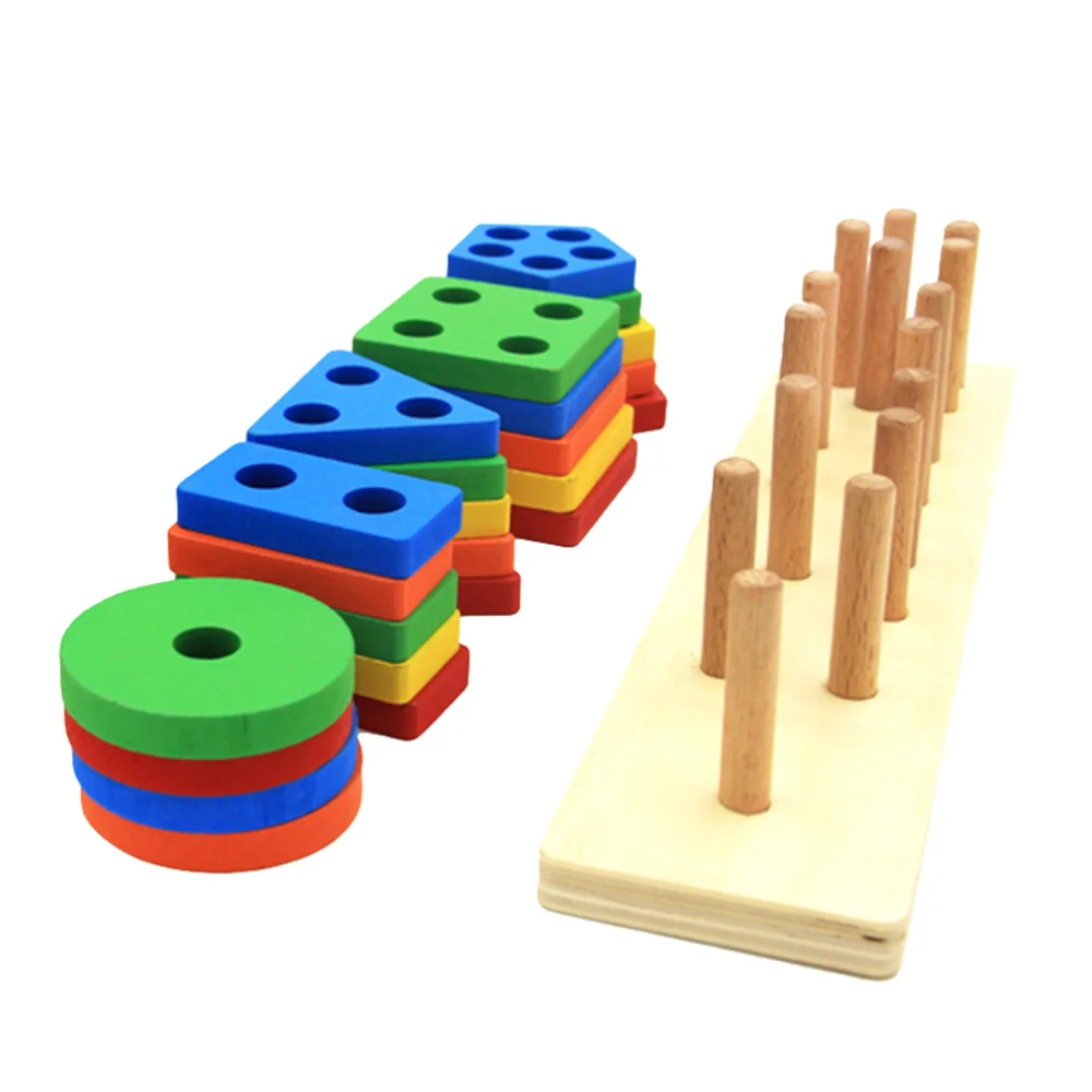

Обучающие деревянные строительные блоки, прозрачные цвета, креативные деревянные блоки из твердой древесины для детей, малышей, детей