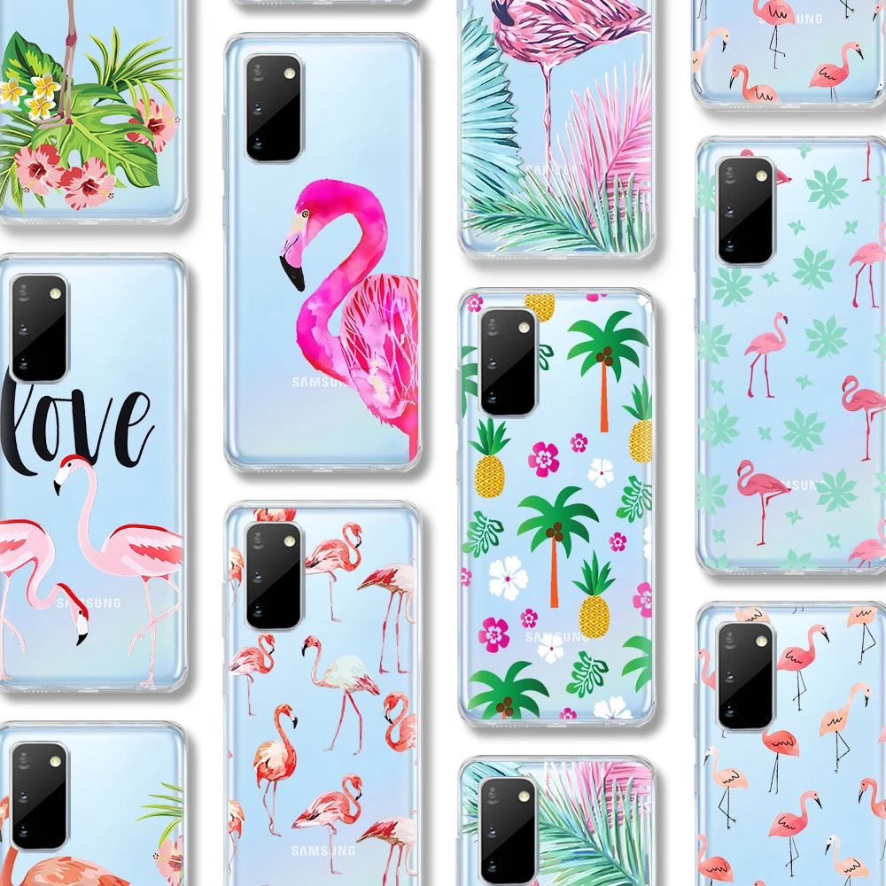 

ciciber Pink Flamingo Case For Samsung Galaxy A51 A50 S20 S10 A71 A70 A40 S9 S8 A30 S7 S10e Ultra Note 10 9 8 Edge Plus Silicone