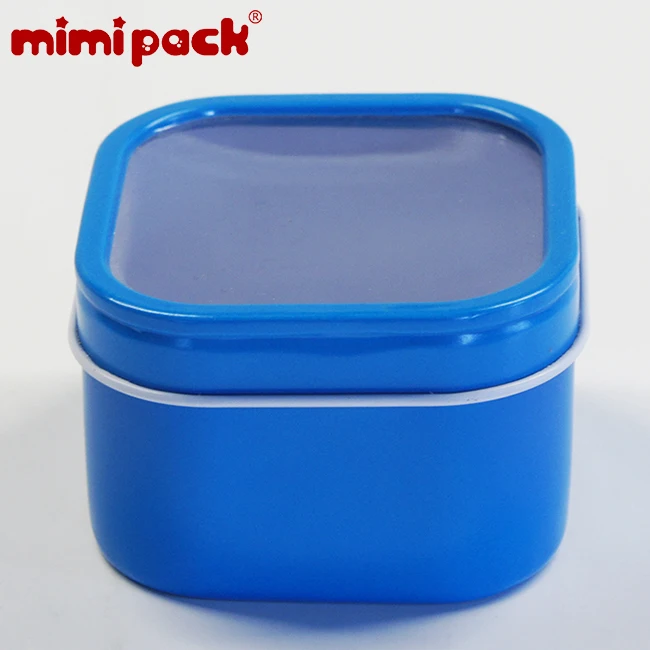 Mimipack квадратные жестяные коробки с прозрачным окном сахар шоколад коллекция рождественских подарков Конфеты жестяные банки(24 шт./лот, 6 цветов - Цвет: Azure