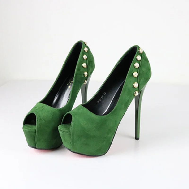 

2019 spring and summer new sexy ladies sandals pearl suede nightclub banquet platform fine with fish mouth sandals