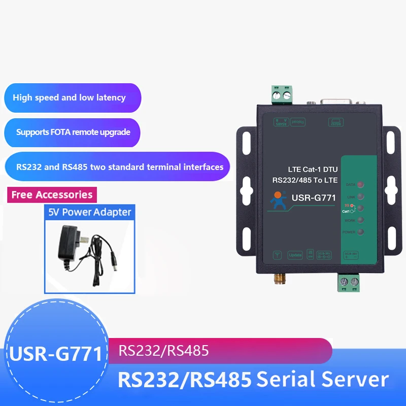 USR-G771-E LTE CAT 1 сотовый модем с поддержкой и GSM порты TCP UDP Прозрачная передача RS232 RS485