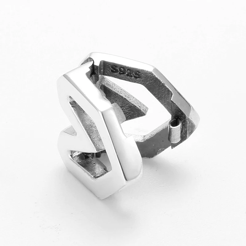 Реальные технические серебряные Угловые бусы в форме сердца-клипсы подходят для