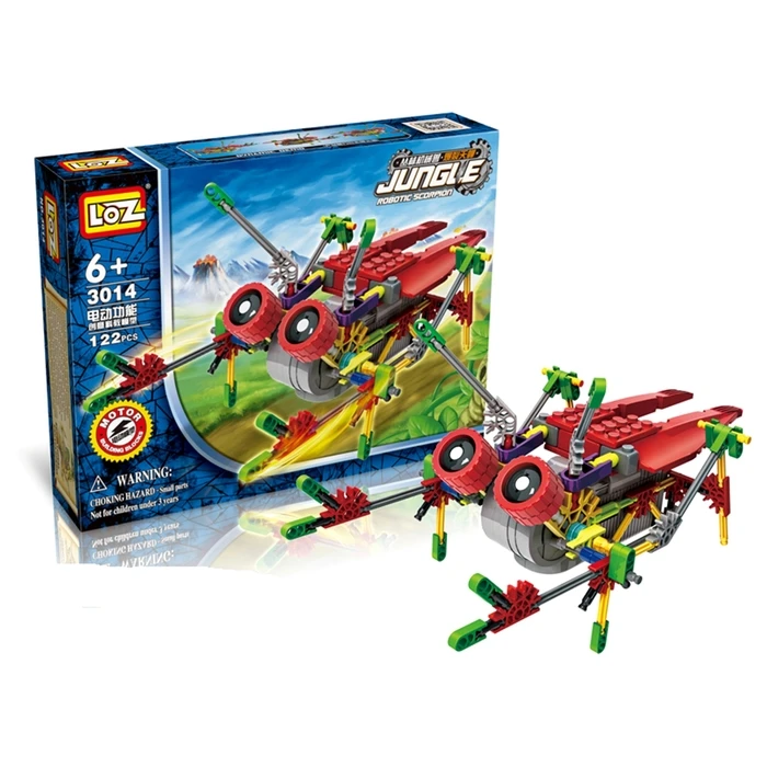 Конструктор робот Цикада работает от батареек 122 детали игрушки ко|Блочные