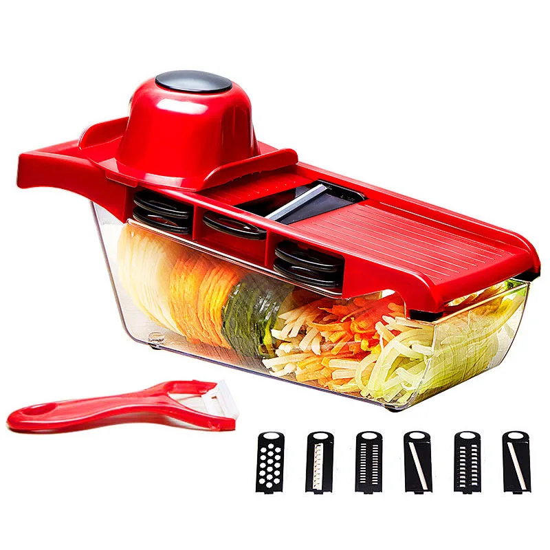 

Vegetable Slicer with Steel Blade Potato Cutter Peeler Carrot Cheese Grater Vegetable Slicer Kitchen Accessories