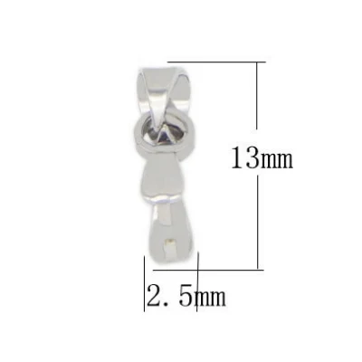 Silver 2.5x13mm 20 шт. нержавеющая сталь зажим застежка крючки соединитель стальной цвет Fermoir соединитель колье для ожерелья Кулон DIY - Цвет: Silver 2.5x13mm