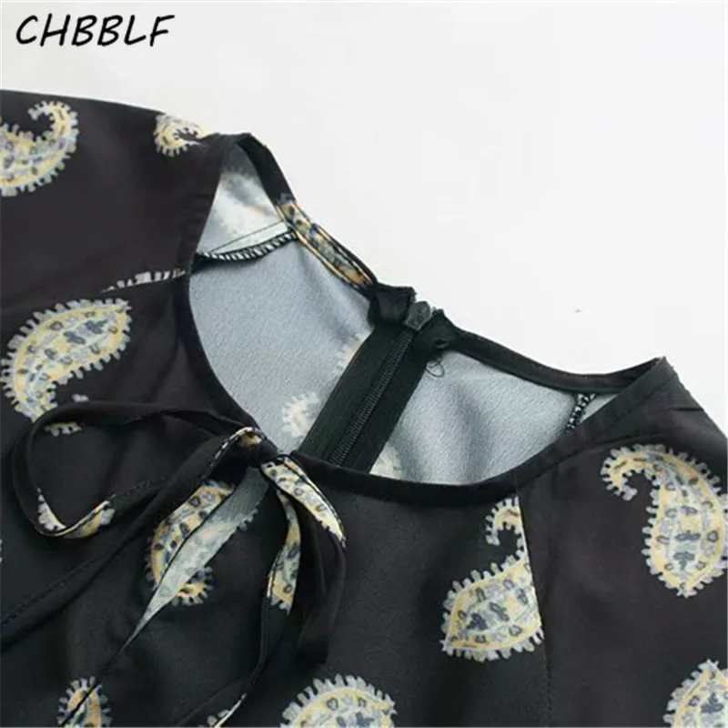 CHBBLF женское платье макси в стиле ретро с принтом пейсли галстуком-бабочкой