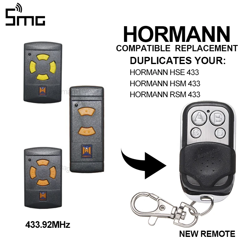Пульт дистанционного управления для гаража HORMANN HSE HSM RSM 433 92 МГц|Пульт дверью| |