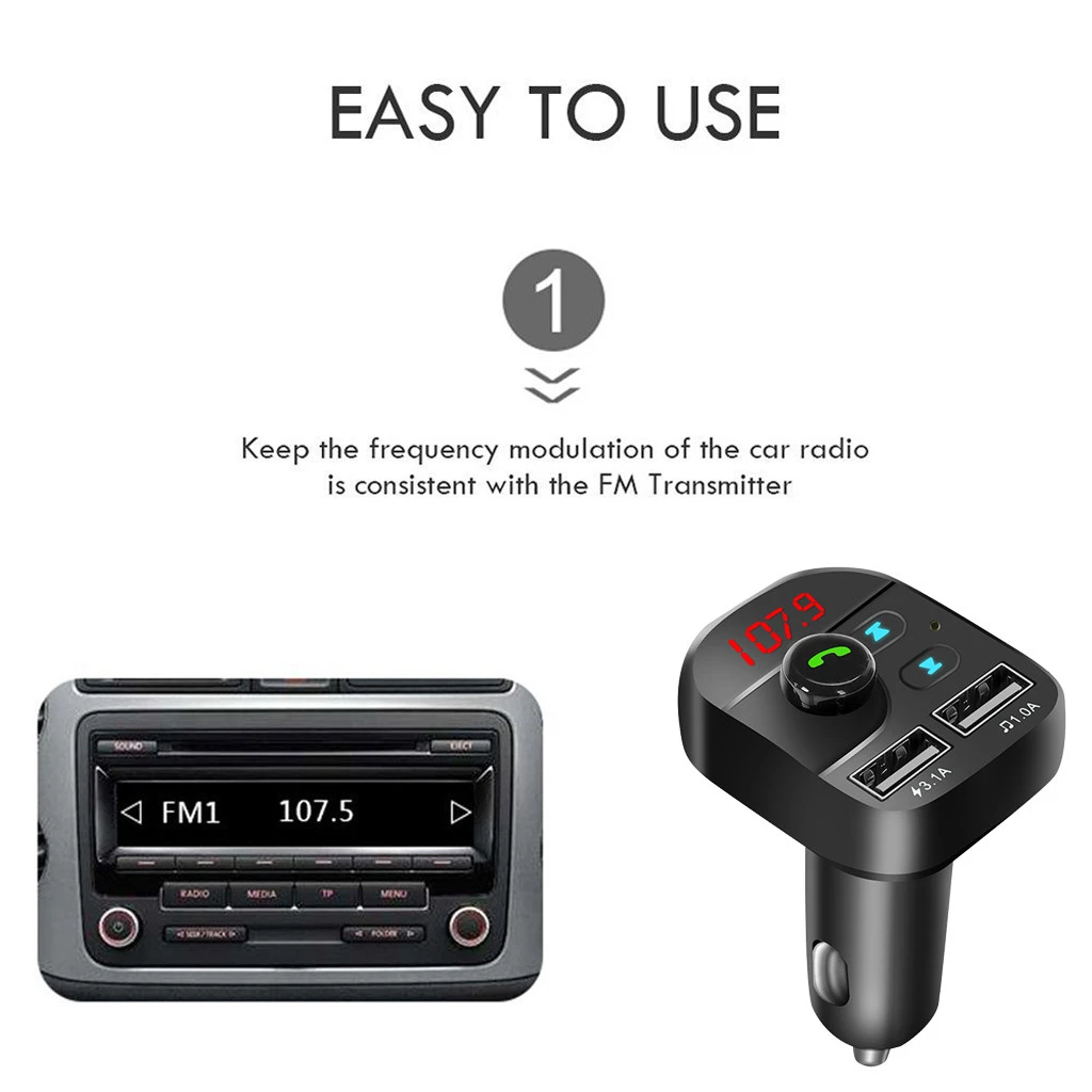 Автомобильный комплект громкой связи Omeshin Bluetooth fm передатчик mp3 плеер два USB