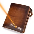 Винтажный кошелек для мужчин с бесплатной гравировкой имени, мужские кошельки из 100% натуральной кожи, высококачественный кошелек для мелочи, Карманный Кошелек, Подарочный карман