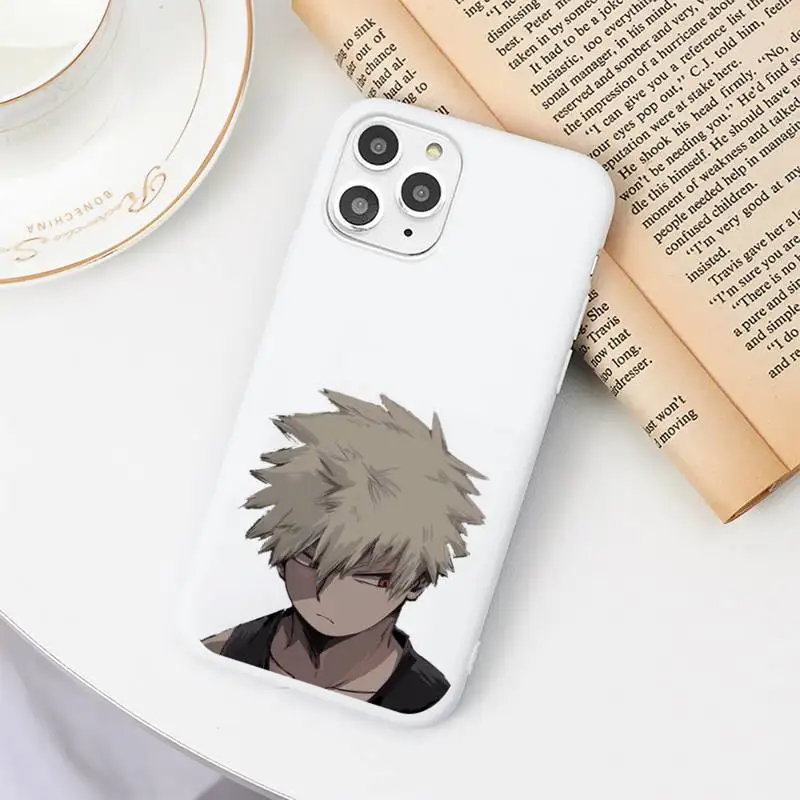 

Anime My Hero Academia Phone Case Candy Color White for iPhone 11 pro XS MAX 8 7 6 6S Plus X 5S SE 2020 XR