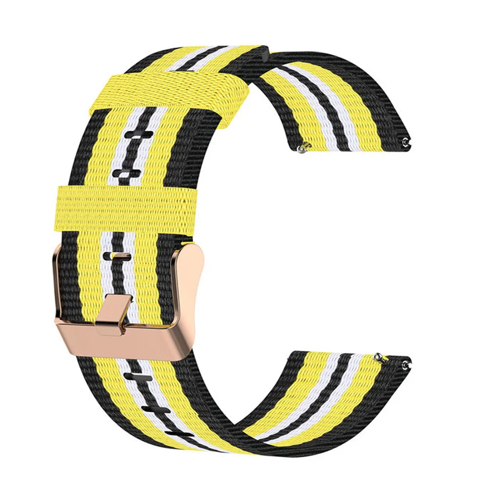 Black yellow Нейлоновый ремешок для наручных часов для Amazfit/Xiaomi умные часы спортивный ремешок для часов для samsung/huawei/LG/Полар-флиса зажечь модный браслет 18 мм/20 мм/22 мм ремешок - Цвет: Black yellow