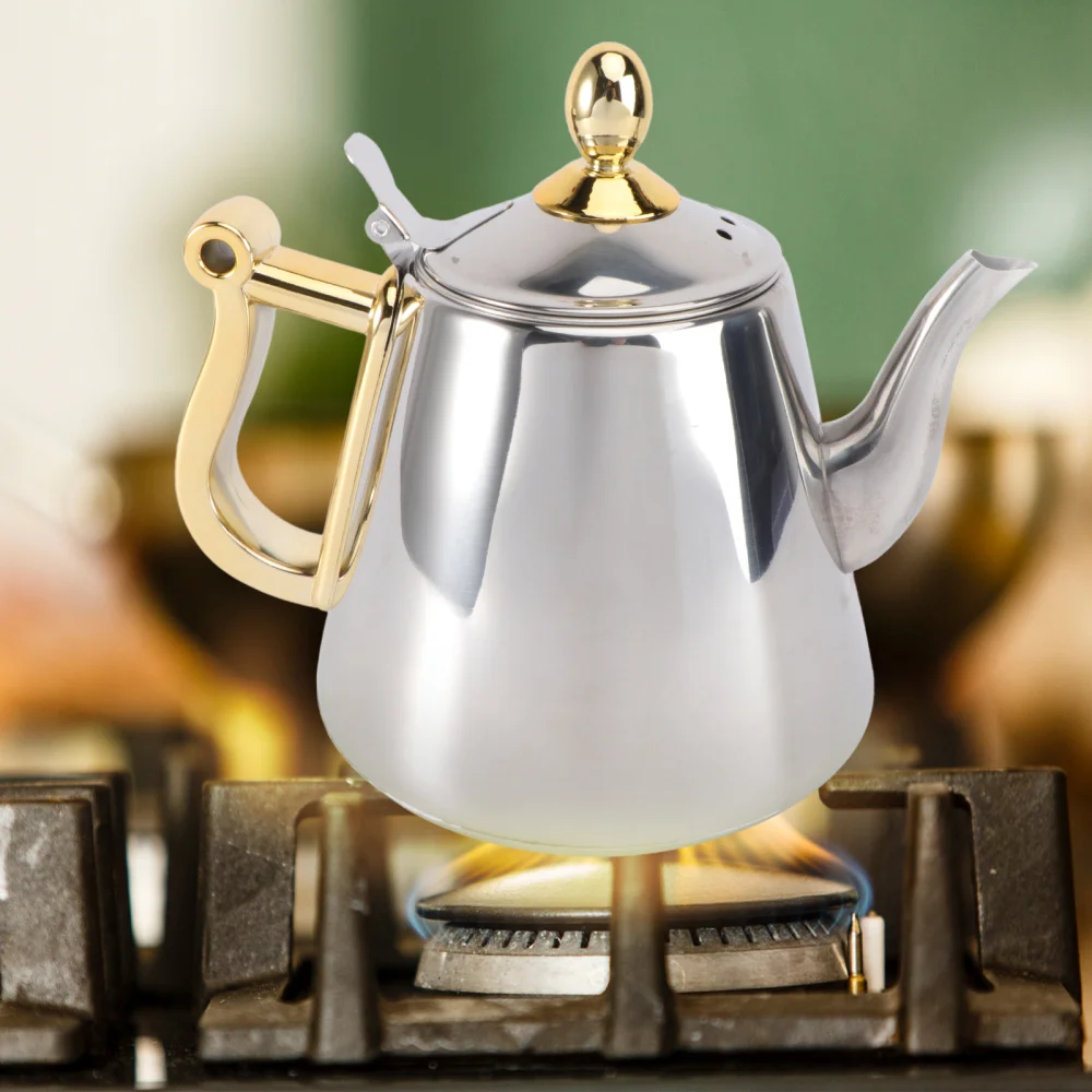 

1.2L Induction Cooker Safe Stainless Steel Tea Kettle Teapot with Infuser