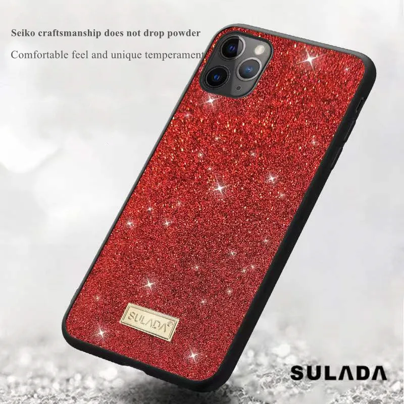 

For iPhone 13 Phone Case With Leather Glitter SULADA Protective Cover For iphone 13 pro max case iPhone 11 12 Pro X XS case