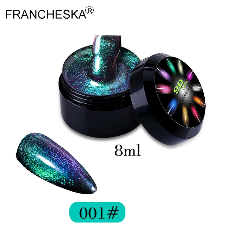 9D cat eye 01 8 мл Galaxy 9D Гель-лак «кошачий глаз» Хамелеон для использования с магнитом замочить Светодиодный УФ Гель-лак для ногтей Полупостоянный Маникюр Красный Кот гель лак - Цвет: 9D cat eye 01