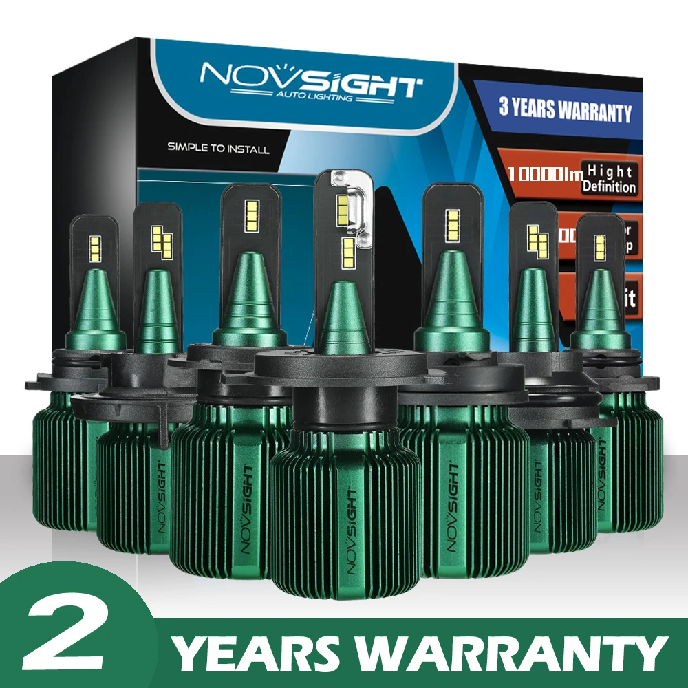 NOVSIGHT H7 Canbus светодиодный автомобильный светильник H4 6500K H11 H13 9005 9006 9007 10000LM|Передние