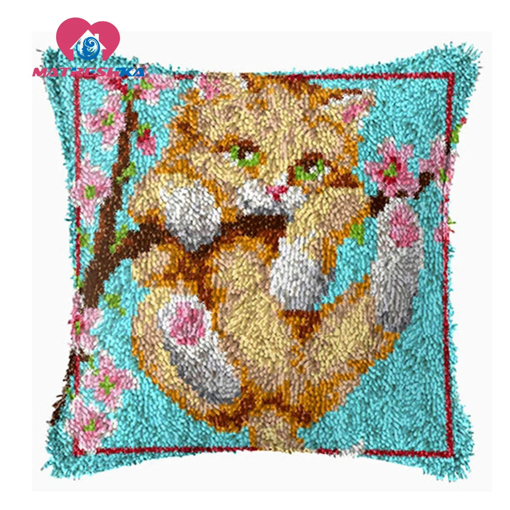 С вышивкой в виде котиков Детские крюк карабин подушка ковер вышитые подушки