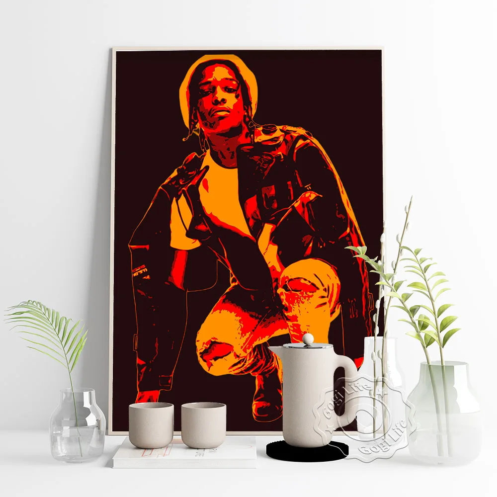 Плакат со звездами рэпера музыка как можно скорее Рокки плакат Хип-Хоп печать