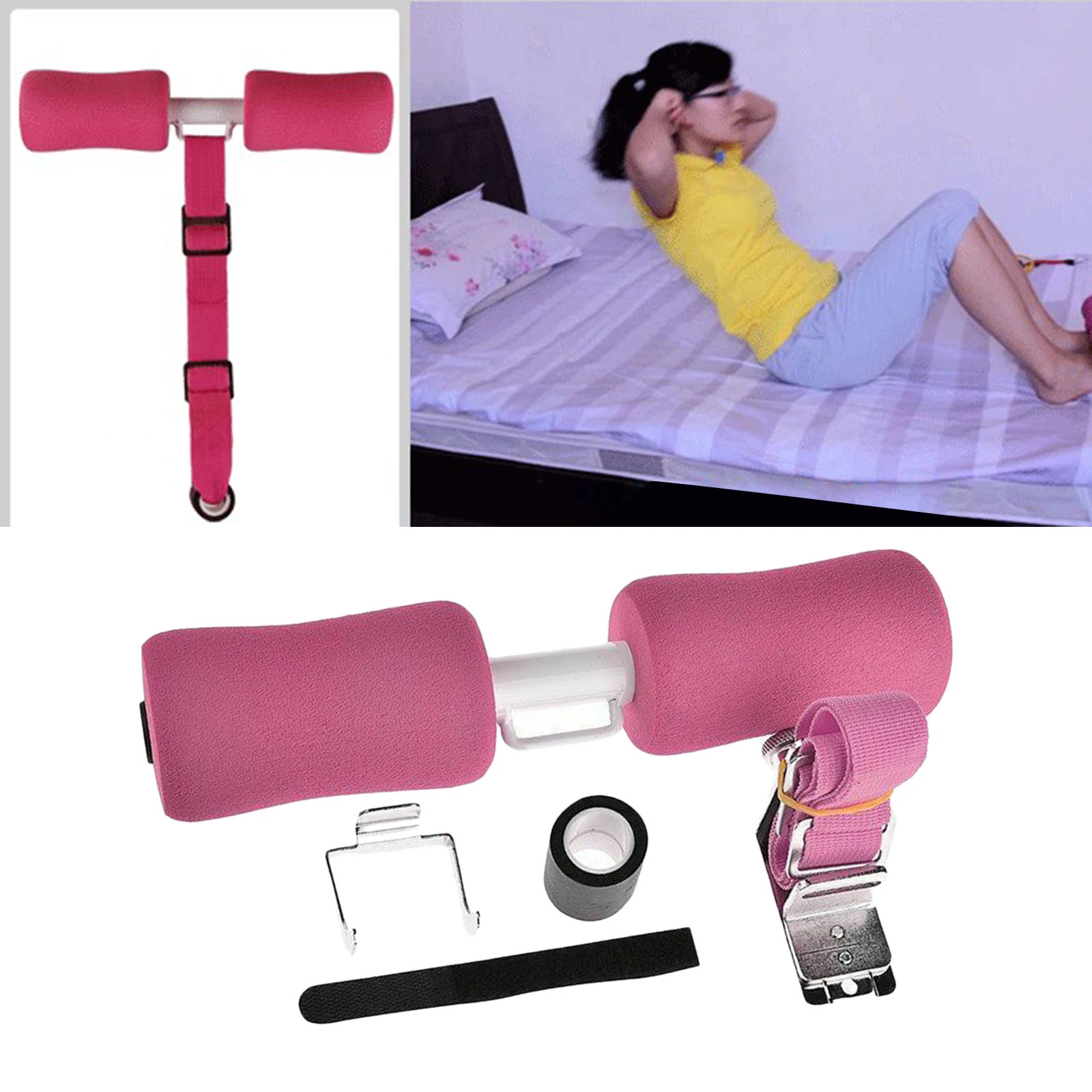 

Adjustable Bed Sit Up Assist Bar Abdominal Core Workout Trainer