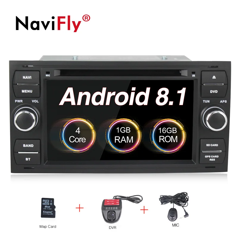 Android 9,0 Автомобильный мультимедийный DVD плеер для Ford Focus Kuga транзит с WI-FI BT gps навигации радио TDA7851 3g - Цвет: with DVR