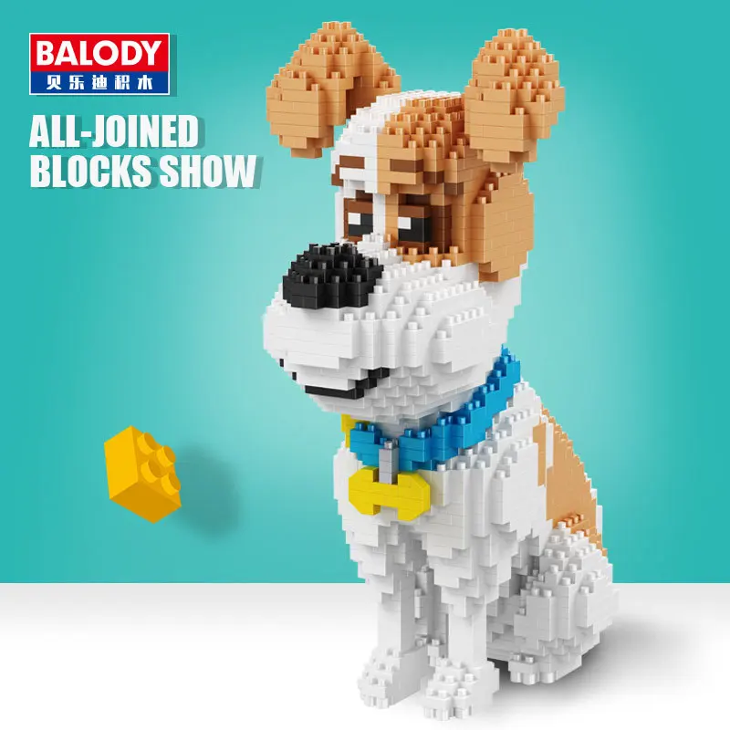 Balody 16043, мини милые строительные блоки для собак корги, кубики, игрушки для животных, пуделя, Модель Brinquedos Husky, игрушки для детей, прекрасные подарки