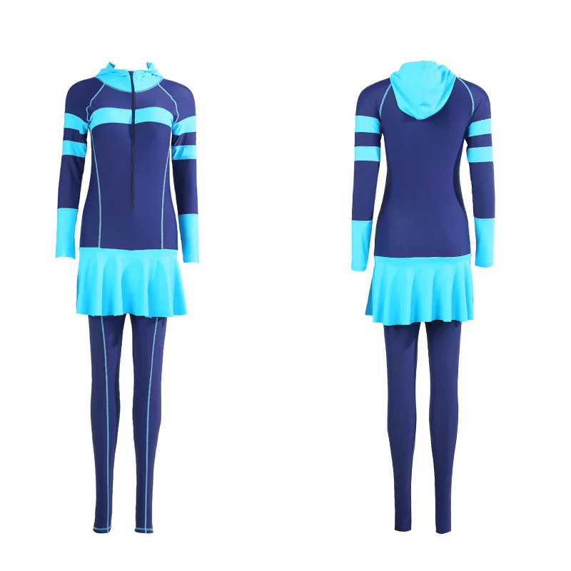 

Muslim Woman Long-sleeved One-piece Swimsuit Diving Suit Bathing Suit With Hood Snorkeling Suits