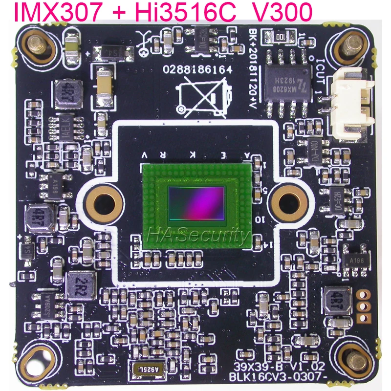 F0.95 Lens H.265 2MP 3MP 1/2.8" SONY STARVIS IMX307 CMOS sensor + Hi3516C V300 CCTV IP camera PCB board module +LAN cable |